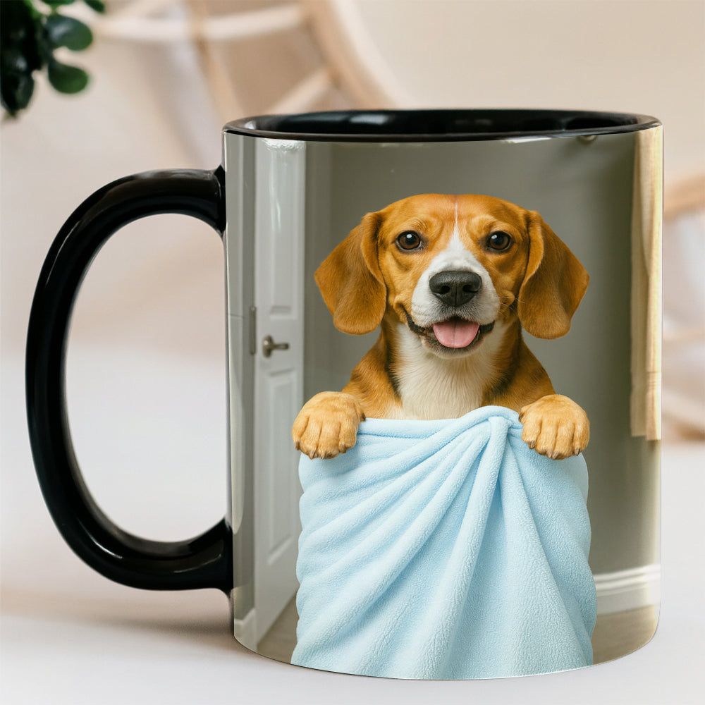 Custom Dog Photo In Bathroom Mug Dog Lover Gifts