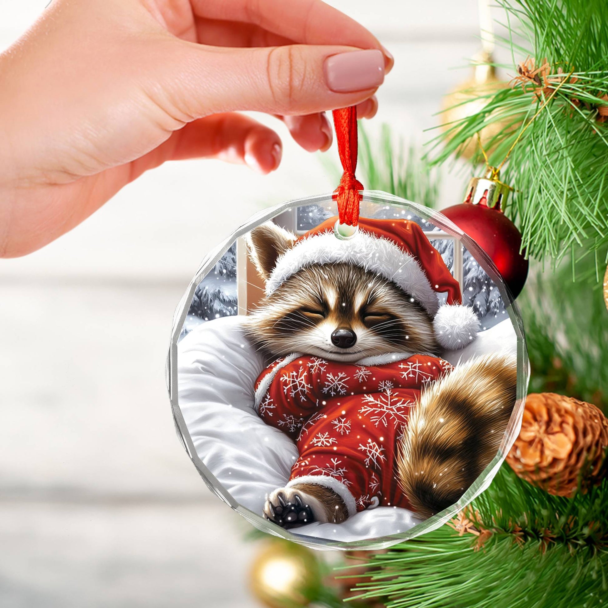 Raccoon Sleeping In Bed Design 3