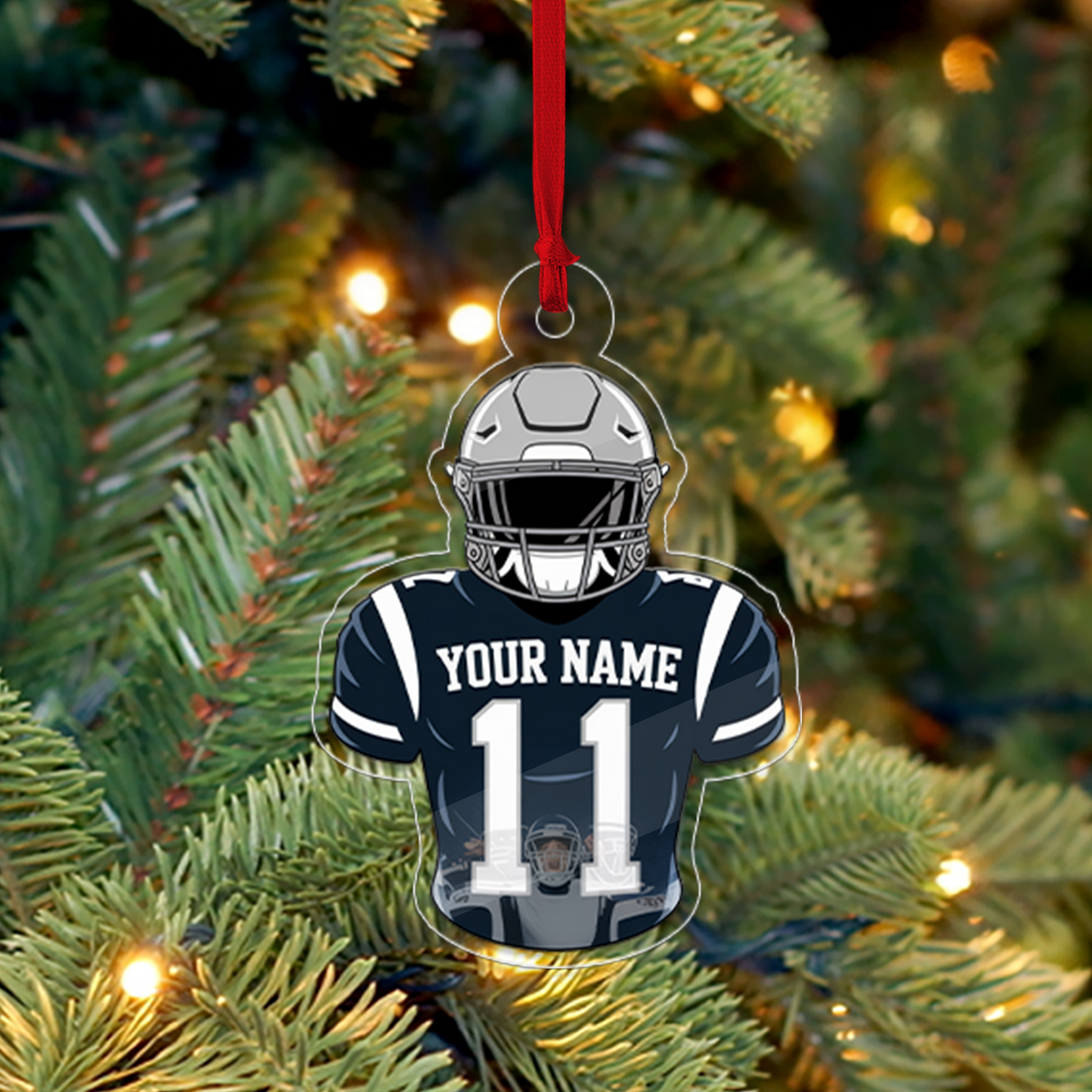 Custom Name American Football 1 Acrylic Ornament Christmas Gift