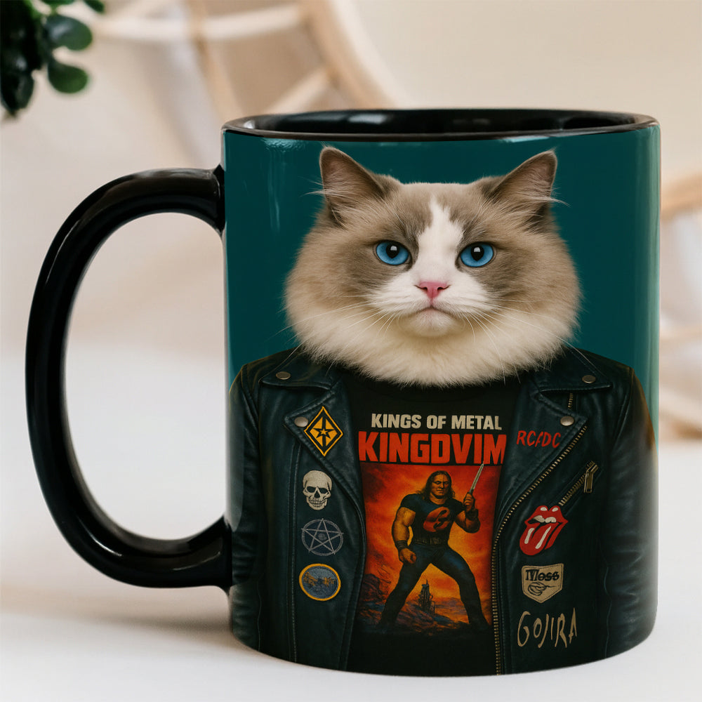 Custom Photo Cat Rock n Roll Mug