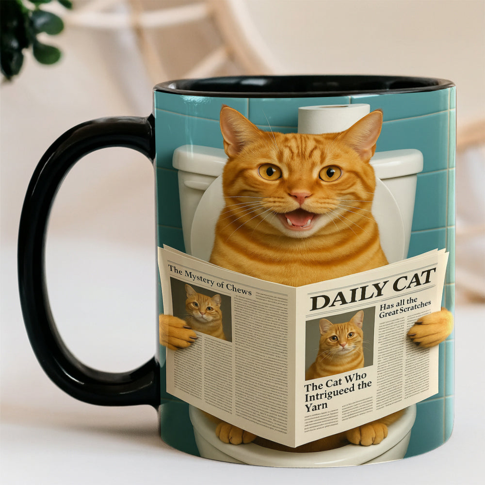 Custom Photo Cat Toilet Bathroom Mug Wall Art