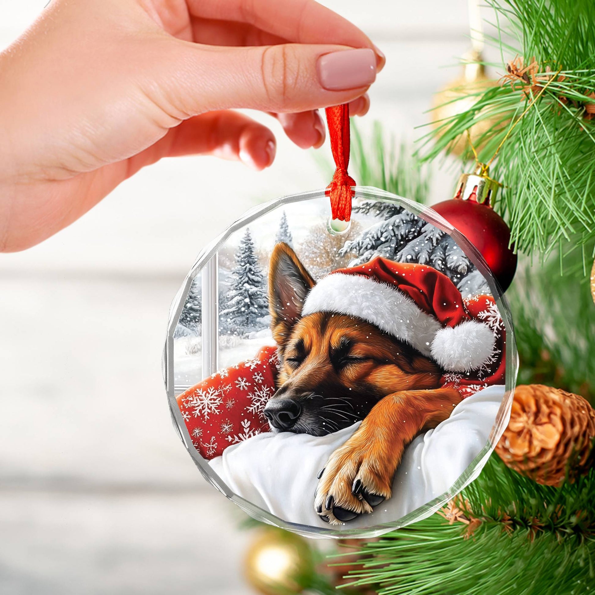 German Shepherd Dog Sleeping In Bed Design 2
