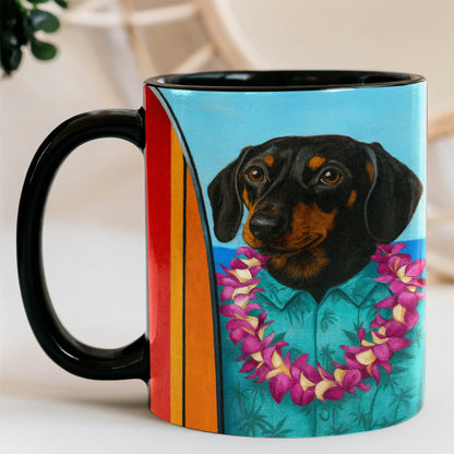 Custom Photo Surfer Dog Mug Gift For Dog Lovers