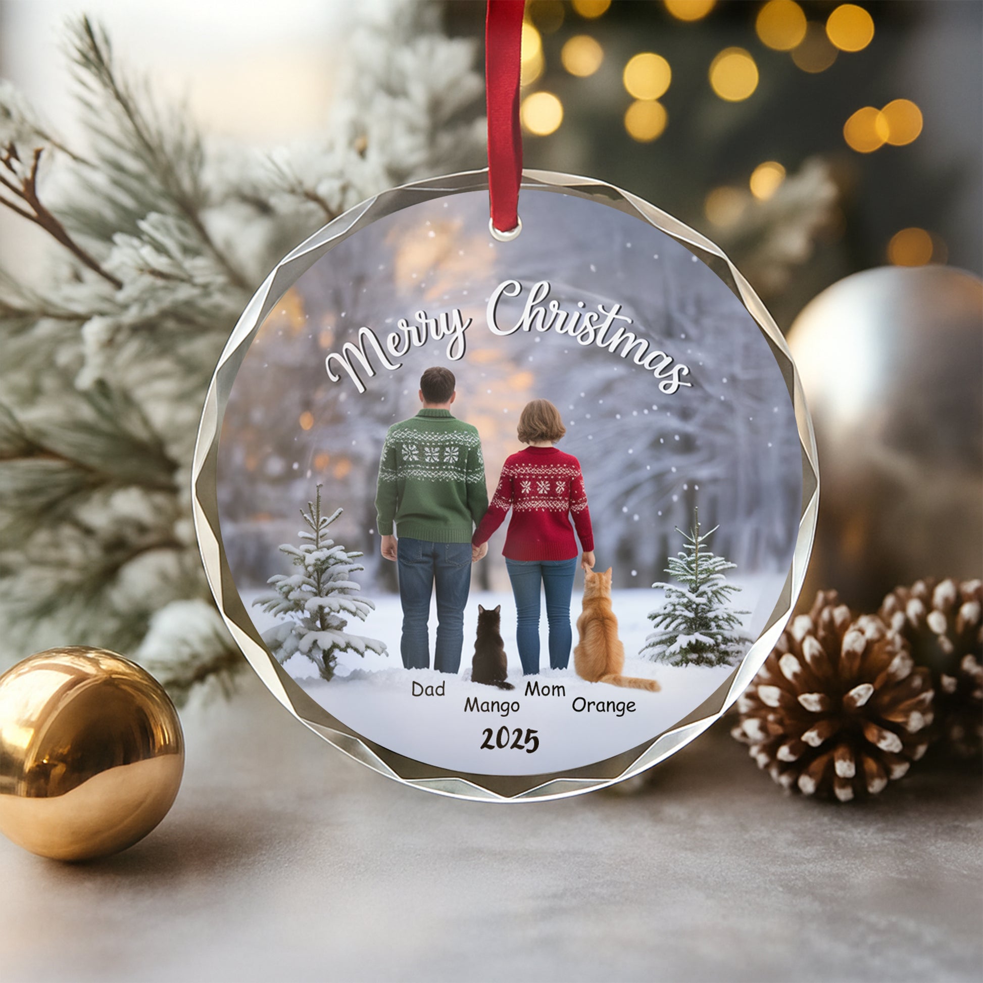 Personalize Family Christmas Ornament