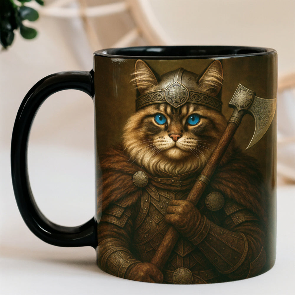 Custom Cat Photo Viking Warrior Mug _ Gift For Cat