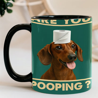 Custom Photo Funny Dog In Bathroom Mug
