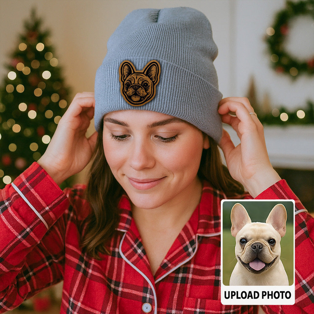 Custom Pet Photo Beanie Hat – Personalized Knit Hat with Dog or Cat Picture, Perfect Gift for Animal Lovers TH99B03