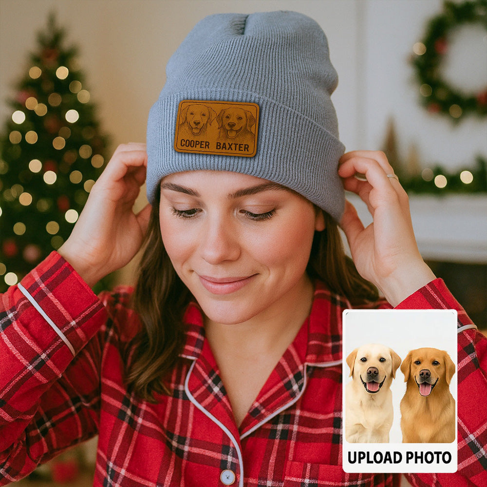 Custom Dog Face Beanie Hat – Personalized Pet Knit Winter Hat, Unique Gift for Pet Lovers TH99B09