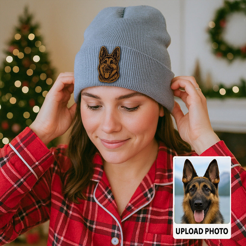 Personalized Dog Beanie Hat – Custom Pet Face Winter Knit Hat, Cute Gift for Dog Owners TH99B07