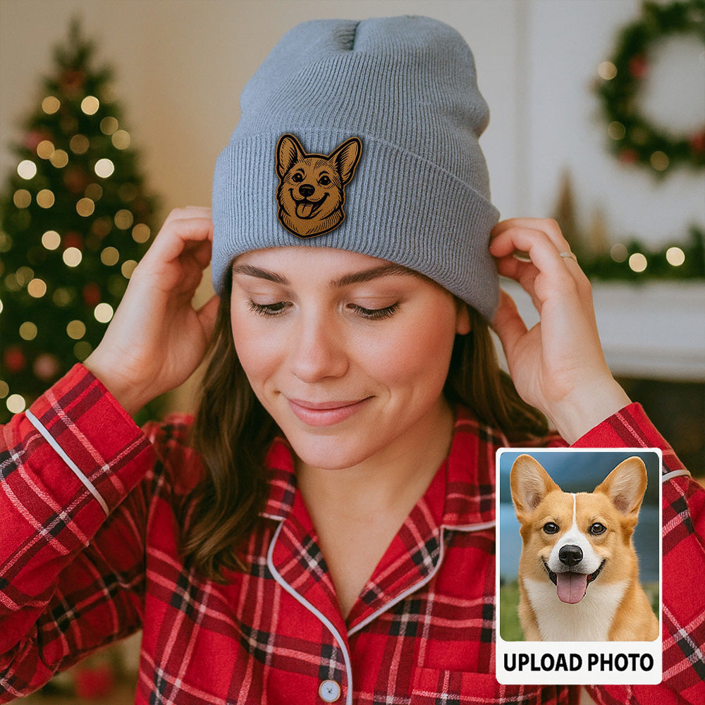 Custom Dog  Beanie Hat – Personalized Winter Knit Hat with Your Pet’s Photo, Cute Pet Owner Gift TH99B04