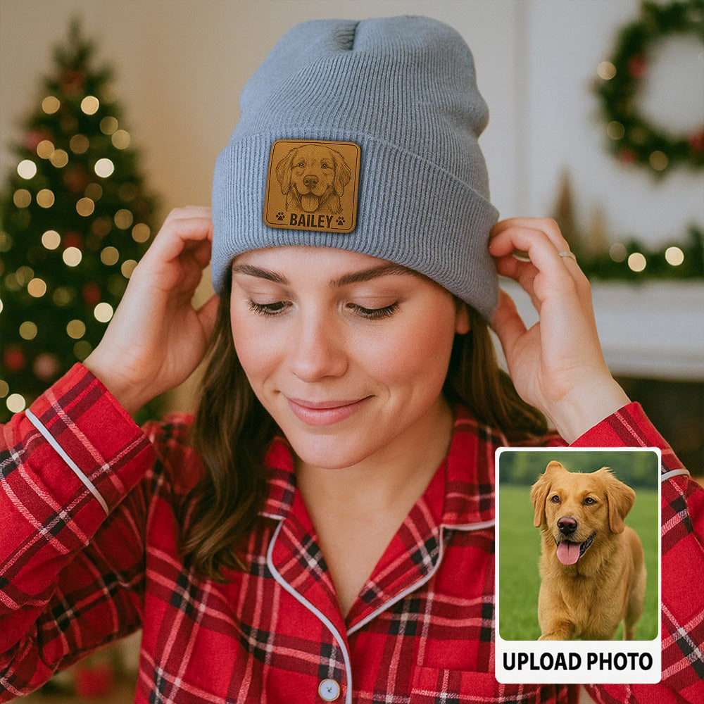 Custom Dog Beanie Hat – Personalized Dog Photo Winter Hat, Gift for Dog Moms and Animal Lovers TH99B10