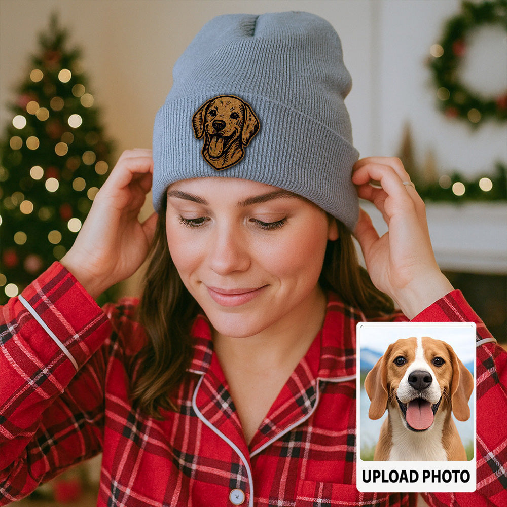 Custom Dog Portrait Beanie Hat – Personalized Pet Winter Hat, Unique Gift for Pet Moms and Pet Dads TH99B05