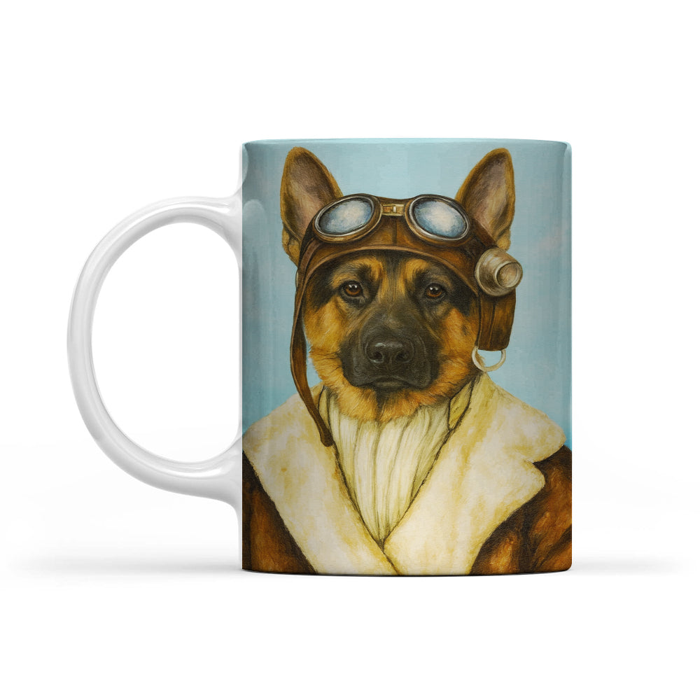 Custom Photo Portrait Pilot Mug Gift For Dog Lovers