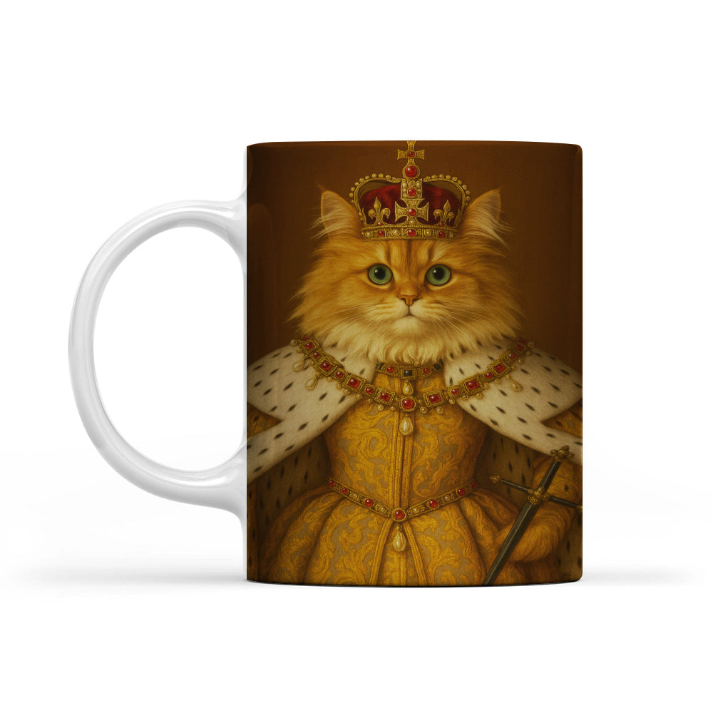 Custom Photo Crowned Queen Cat MugGift For Cat Lovers