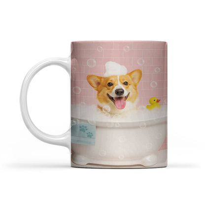 Custom Photo Dog In Bath Mug Gift For Dog Lovers
