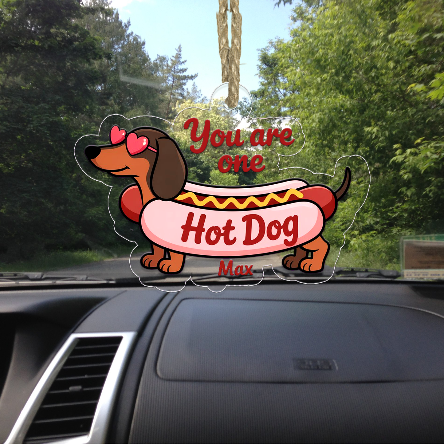 Personalized Funny Dachshund Hot Dog Ornament, Funny Hot Dog Gifts Ornament, Decoration for Dog Lovers, Ornament for Foodies