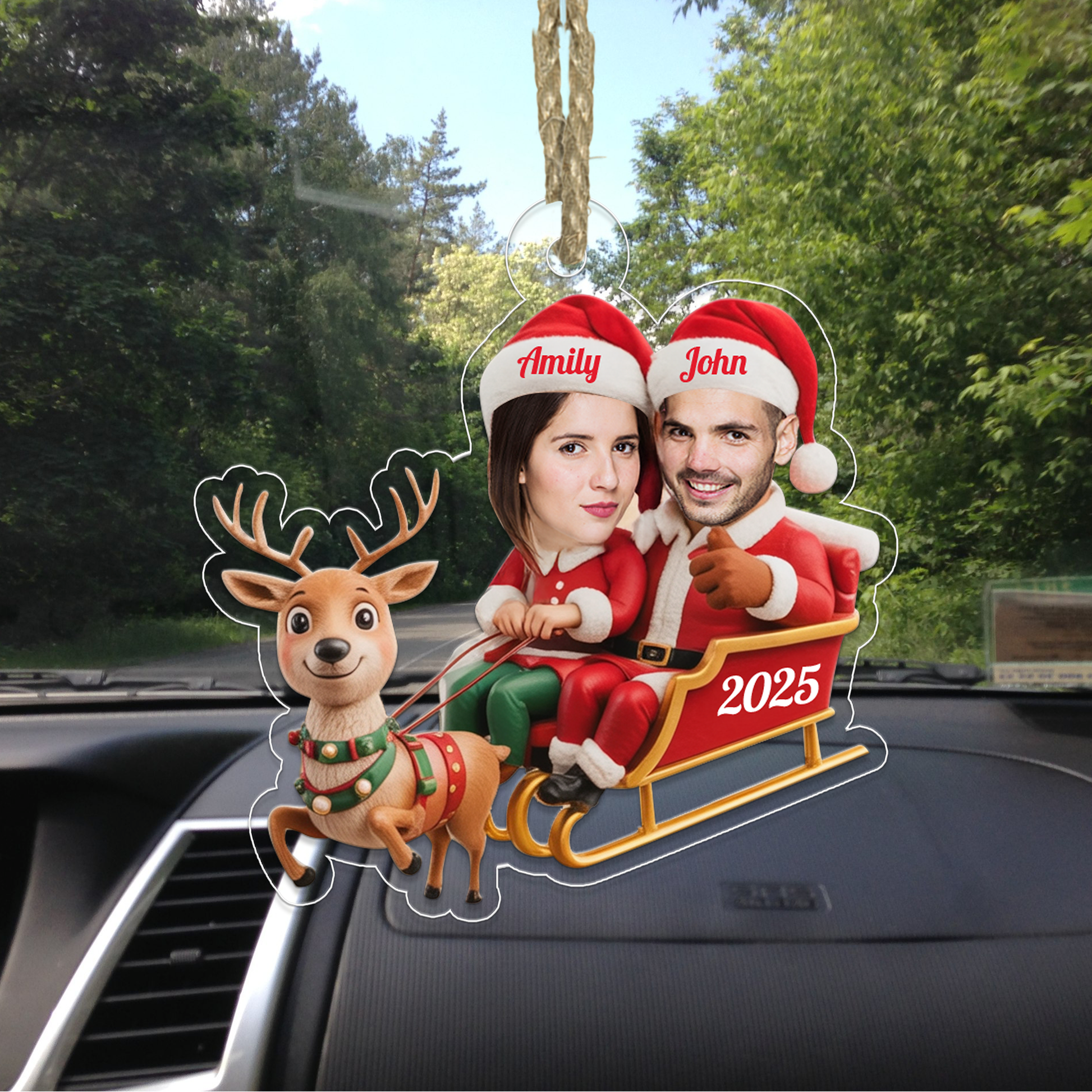 Custom Photo Couple Reindeer