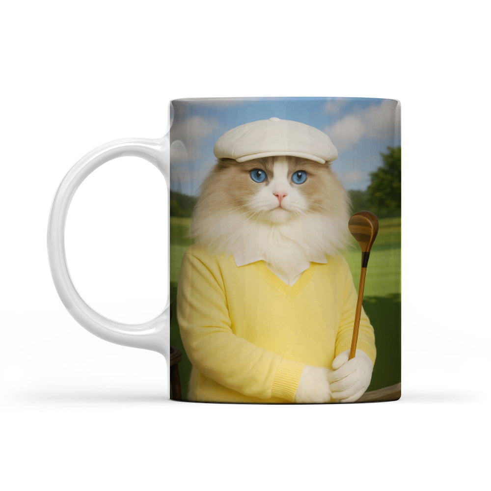 Custom Photo Golfer Cat Mug Gift For Cat Lovers