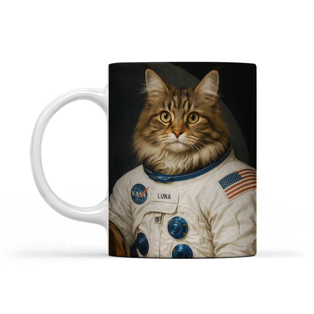 Custom Photo Cat Astronaut Mug _ Gift For Cat Lovers