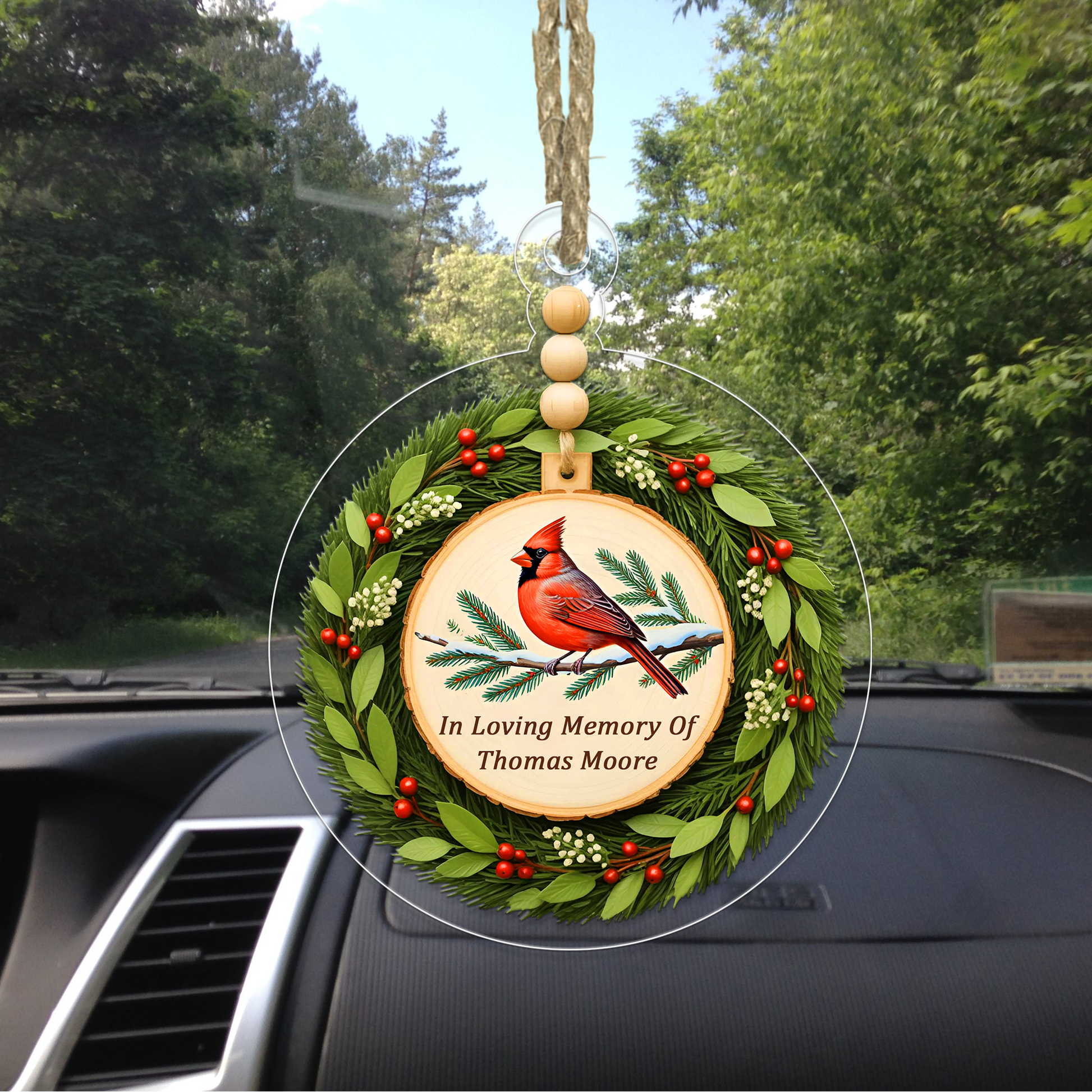 Personalized Cardinal Remembrance Christmas Ornament, Cardinal Memorial Ornament, Personalized Sympathy Gift, Holiday Tree Ornament