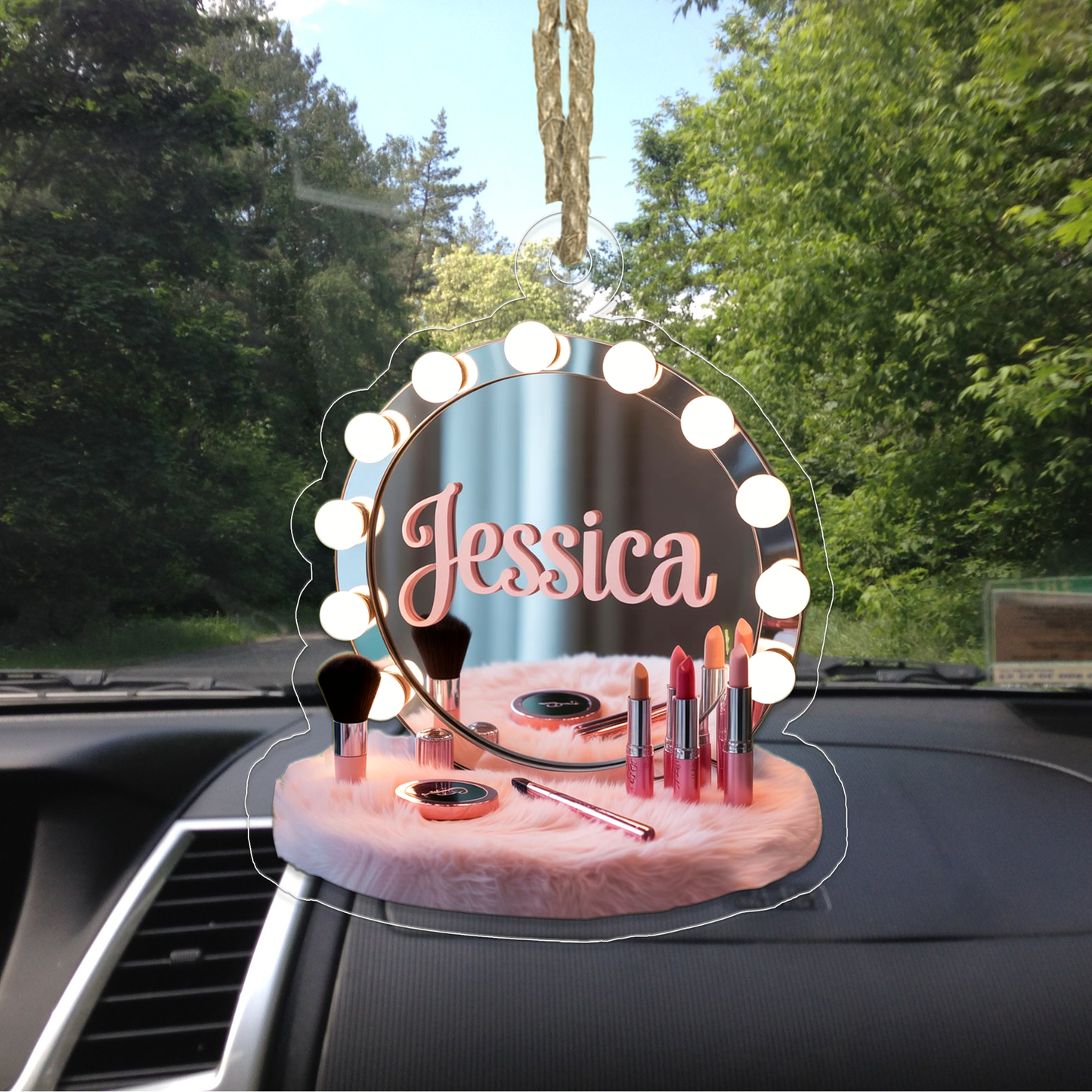 Personalized Makeup Table With Mirror Ornament, Christmas Decor, Beauty Ornaments, Makeup Artist Ornament, Xmas Makeup Gifts