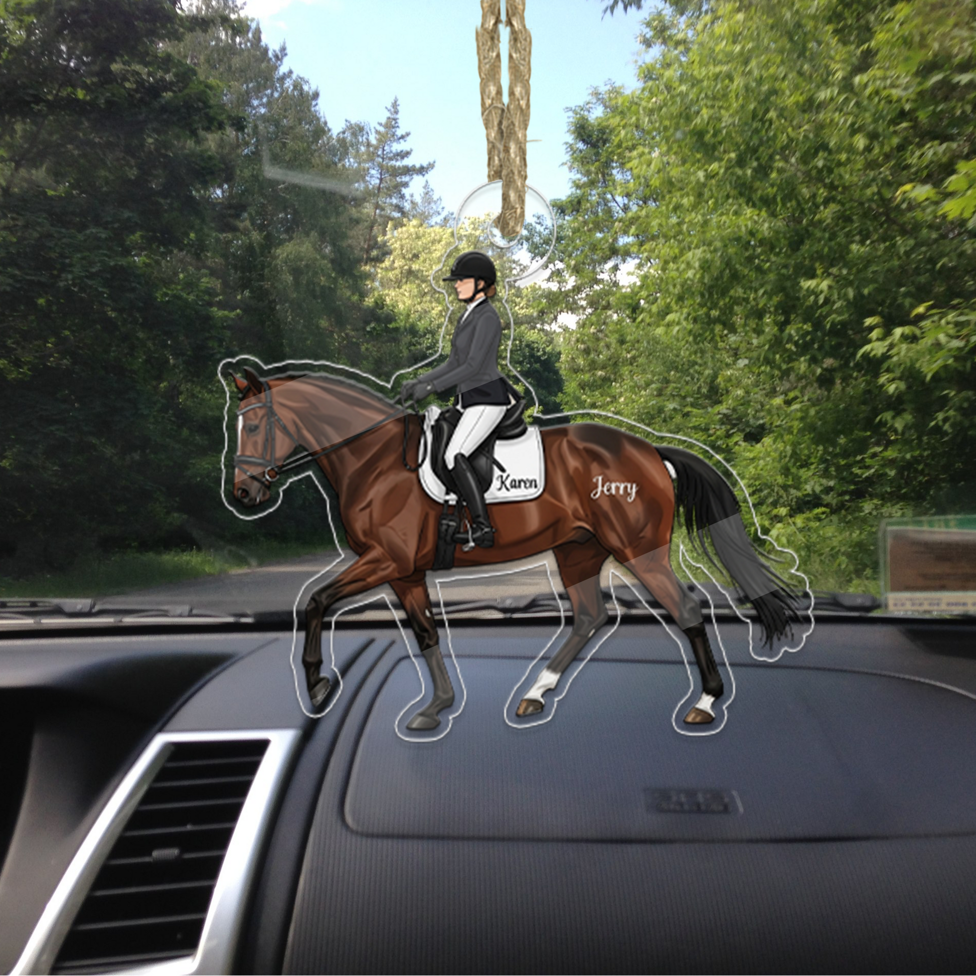 Custom Name Equestrian Girl Ride A Horse Acrylic Ornament Christmas Gift