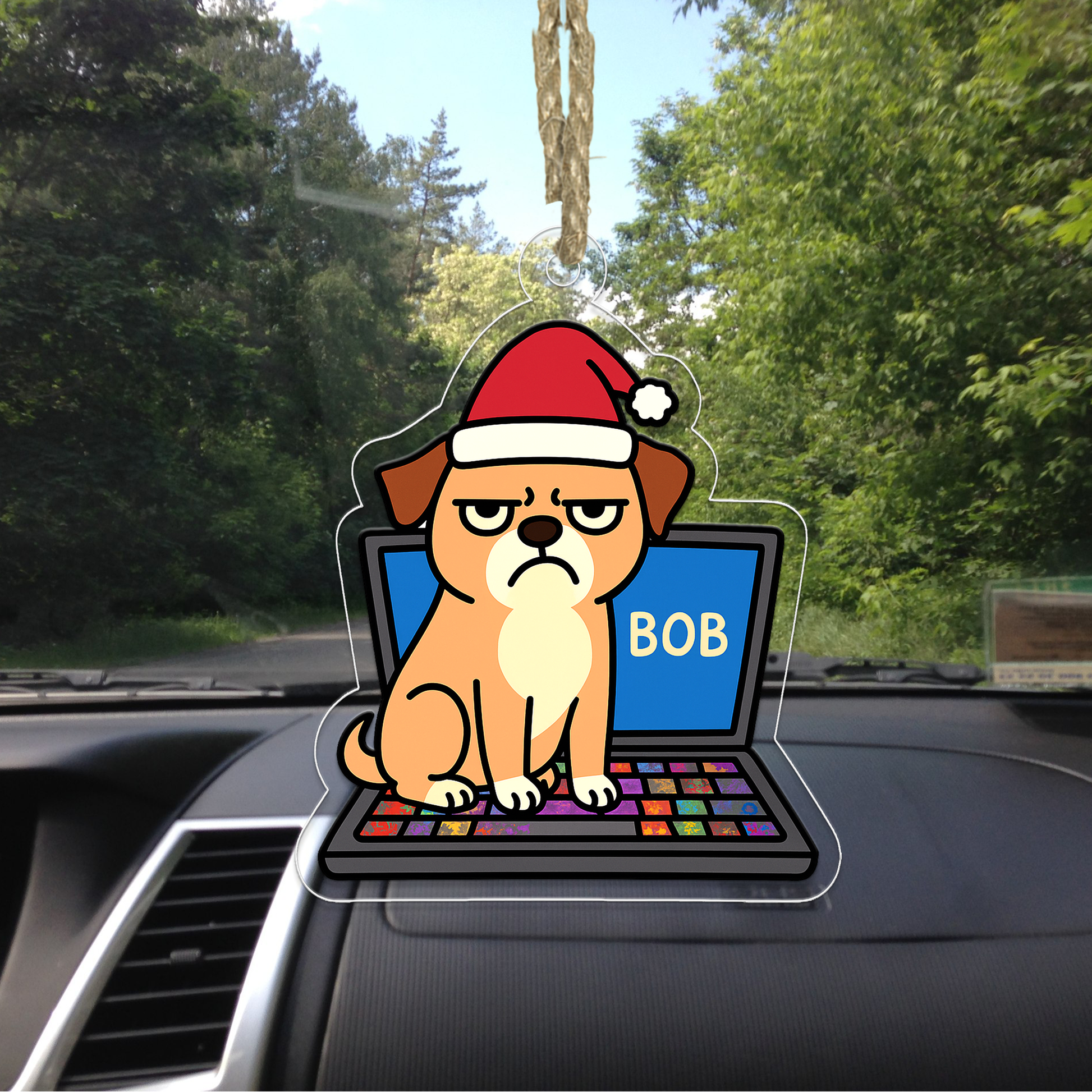 Personalized Dog Upset On Laptop Christmas Ornament, Christmas Decor, Dog Lover Gifts, Funny Ornament, Office Gift