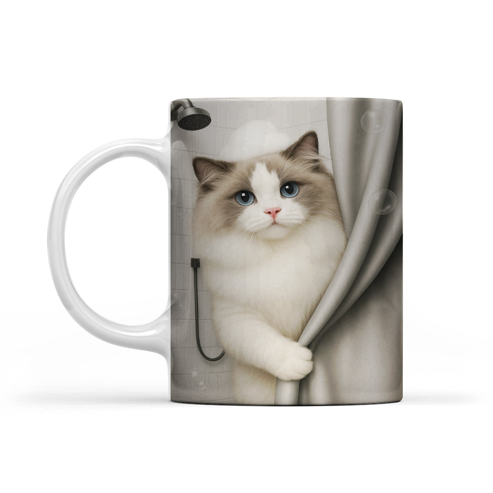 Custom Cat Photo Cat  In Bathroom Mug Gift For Cat Lovers