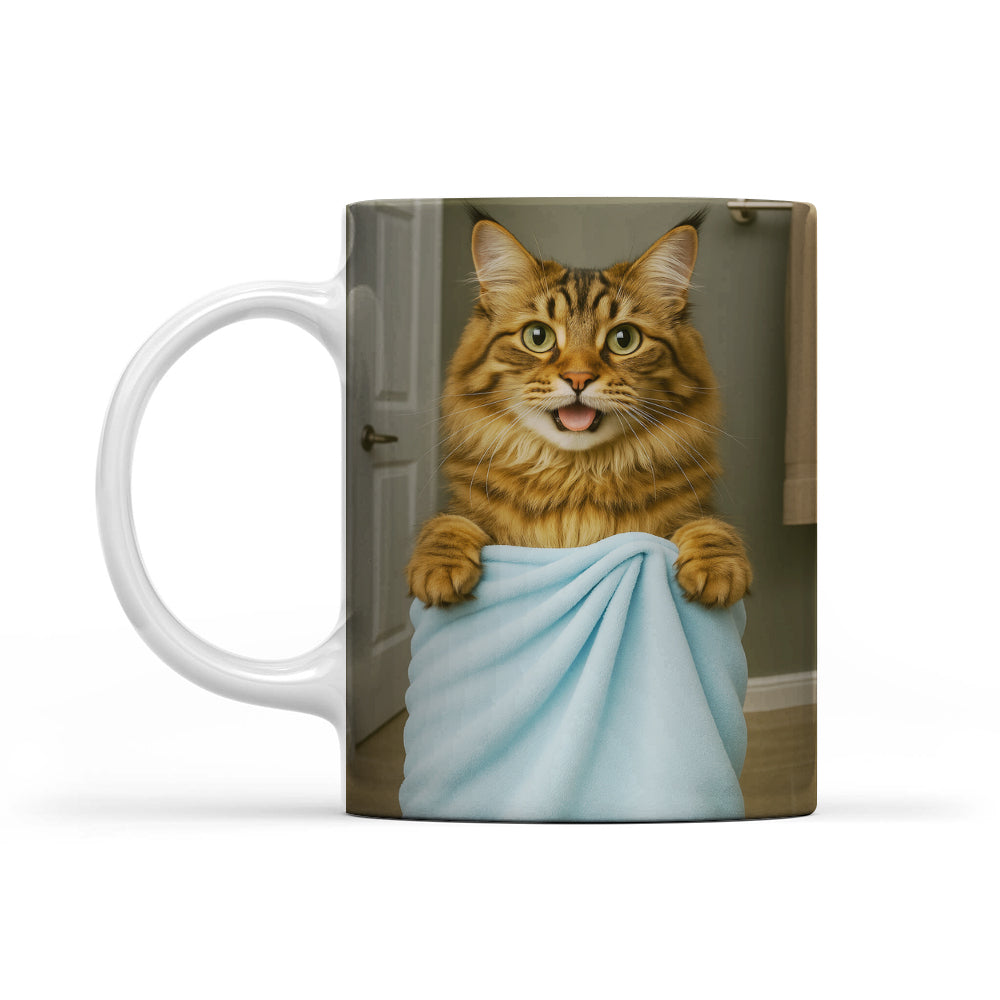 Custom Cat Photo In Bathroom Mug Cat Lover Gifts