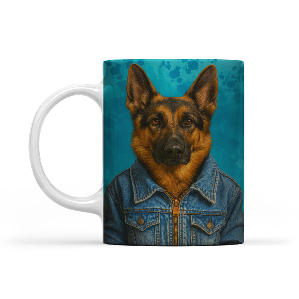 Custom Photo Denim Dog Mug Gift For Dog Lovers