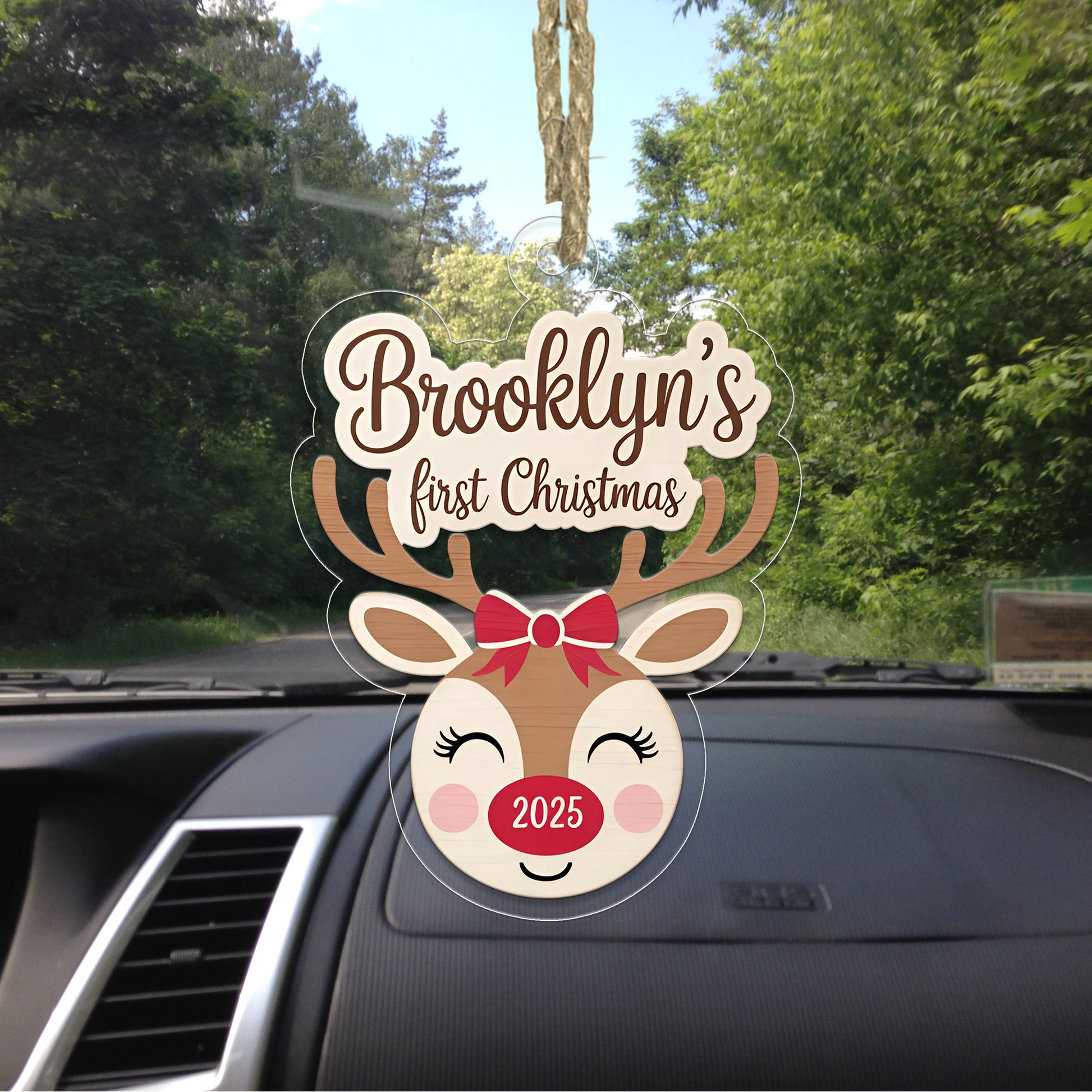 Personalized Reindeer Baby’s First Christmas Ornament, New Baby Christmas Gift for Baby Shower, Family Keepsake, Baby’s 1st Xmas Decoration