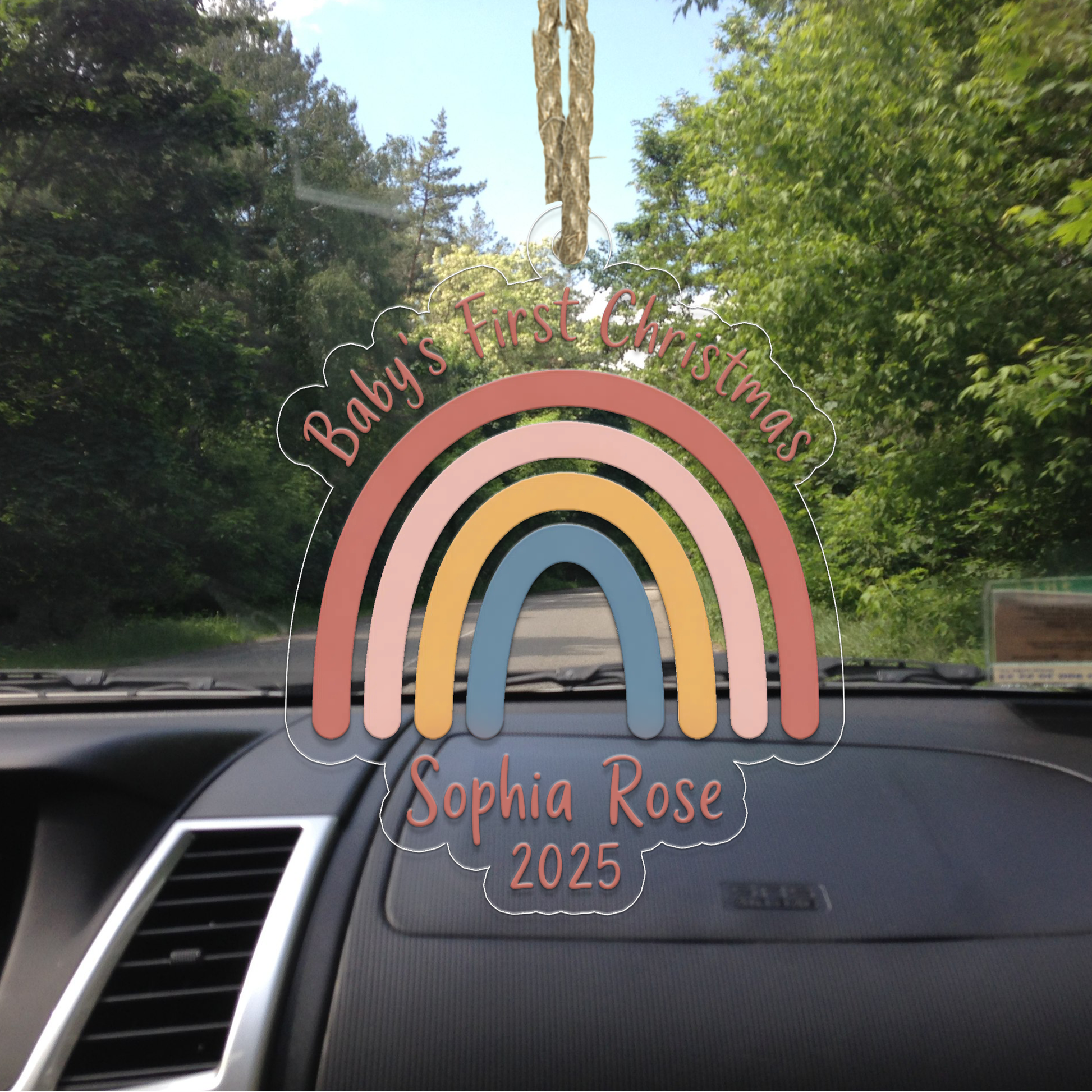 Personalized Rainbow Baby's First Christmas Ornament, Christmas Decor, Baby Coming Next Year Ornament, New Baby Arriving 2025