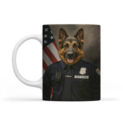 Custom Dog Photo Policeman Mug _ Gift For Dog Lovers