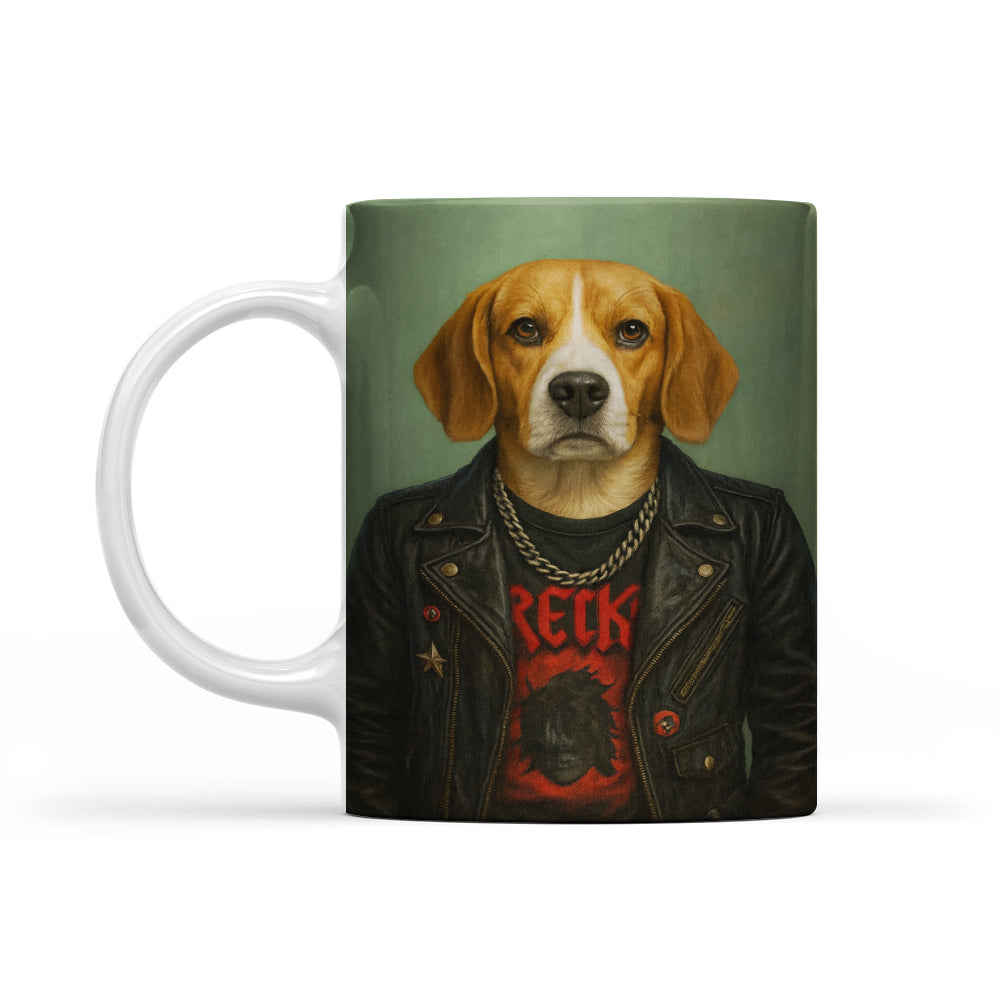 Custom Photo Rock n Roll Dog Mug _ Gift For Dog Lovers