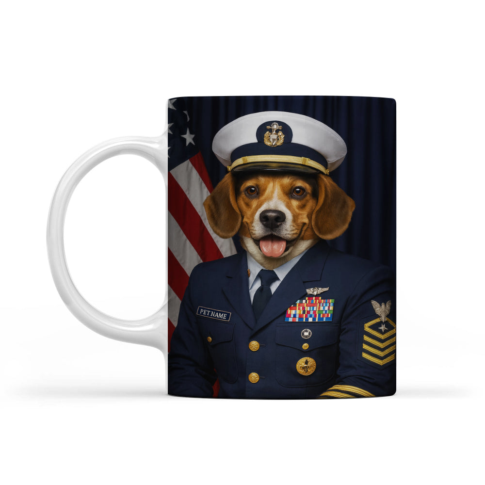 Custom Dog Photo Us Navy Mug _ Gift For Dog Lovers