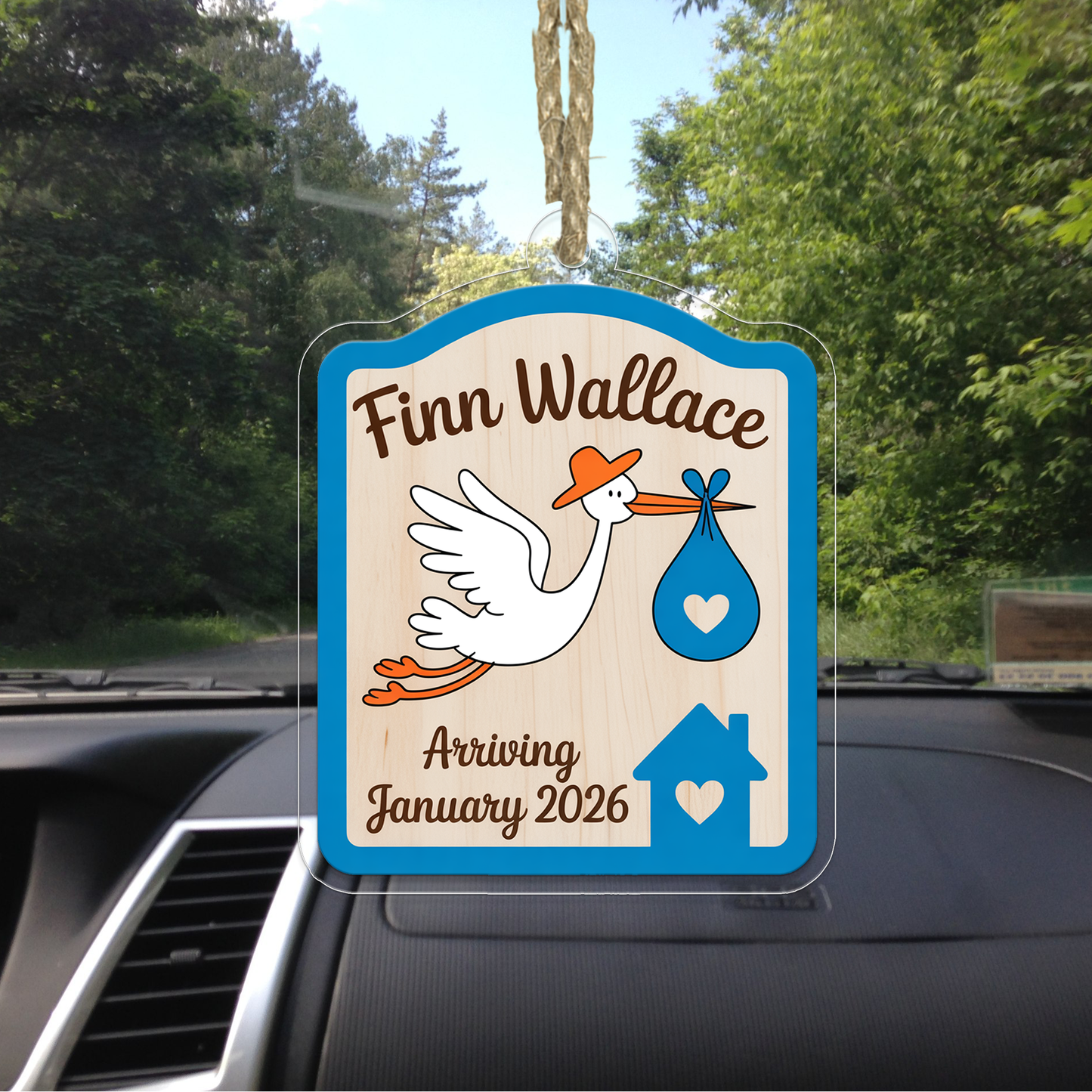 Personalized Stork Baby Announcement Ornament, Christmas Decor, Baby Coming Next Year Ornament, New Baby Ornament