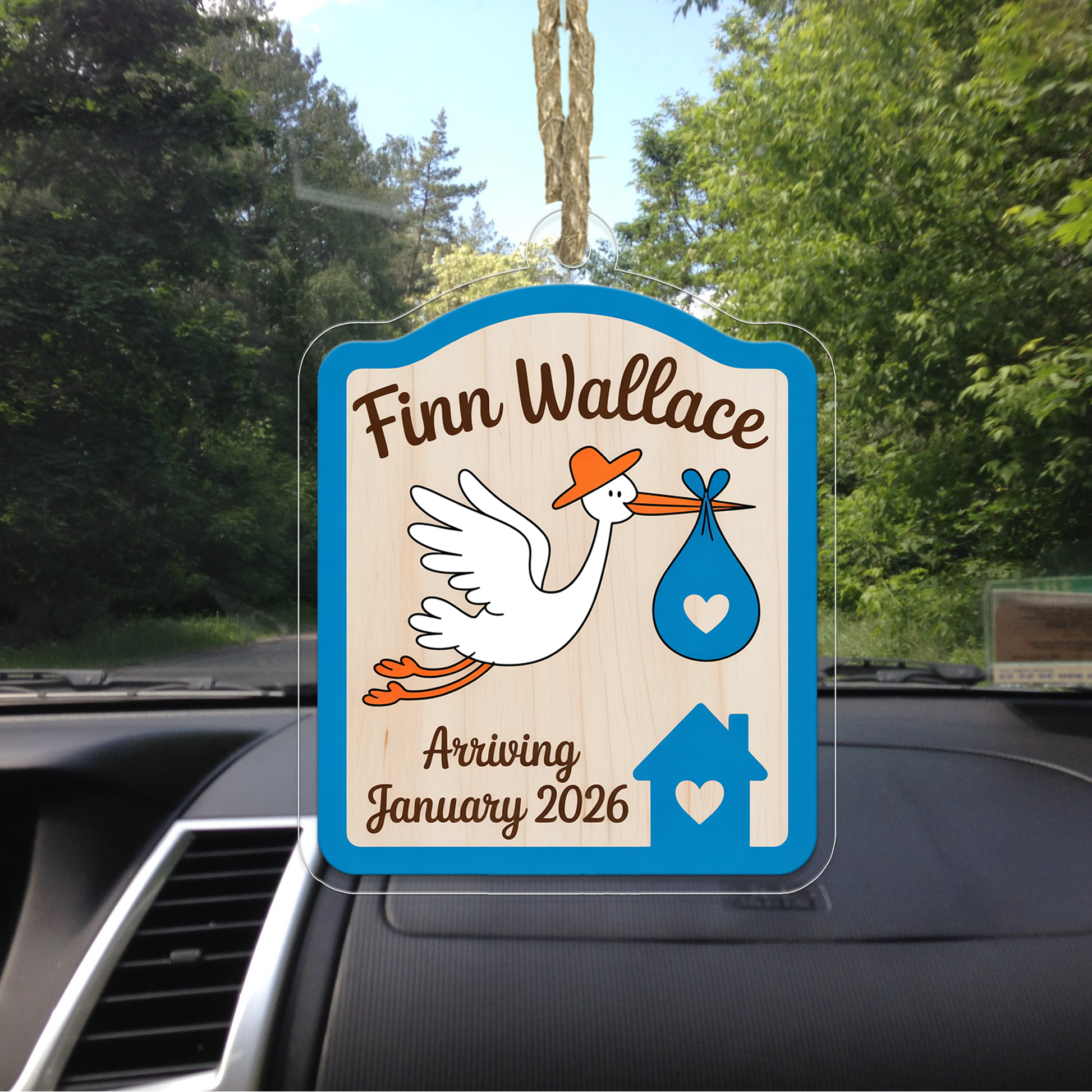 Personalized Stork Baby Announcement Ornament, Christmas Decor, Baby Coming Next Year Ornament, New Baby Ornament