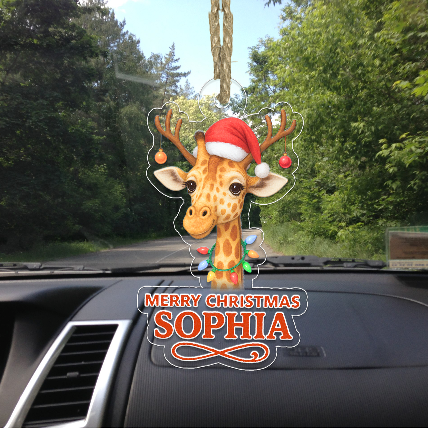 Custom Name Giraffe Merry Christmas2