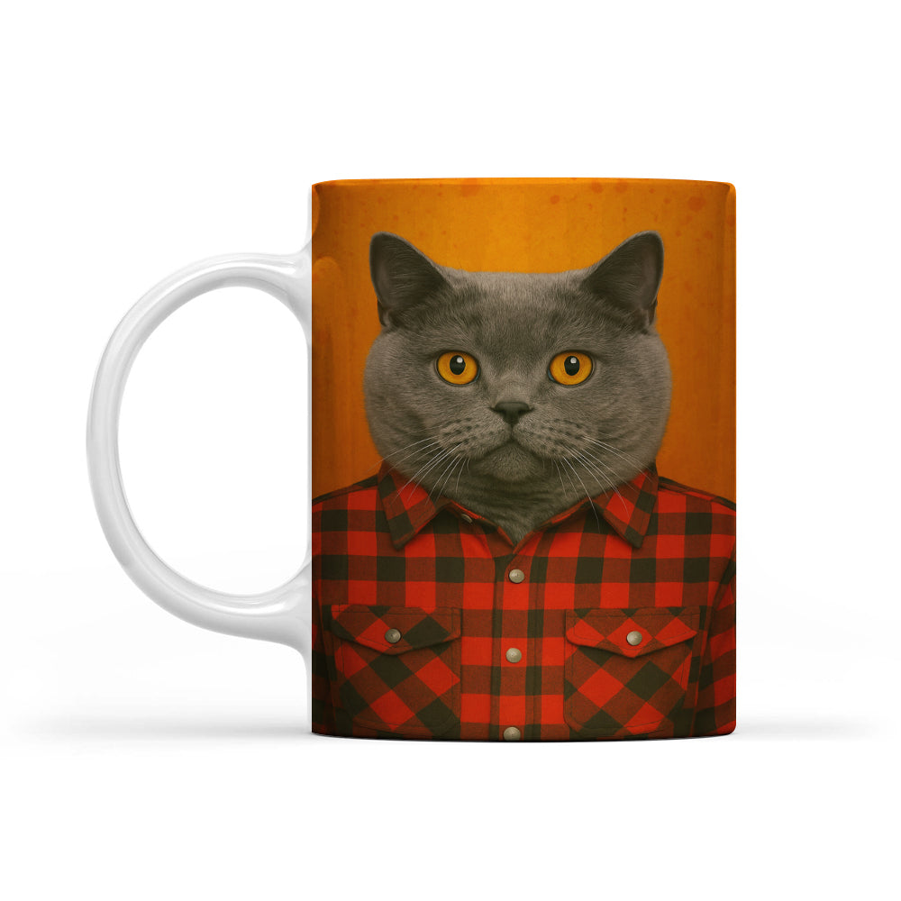 Custom Photo Cat In Red Shirt MugGift For Cat Lovers