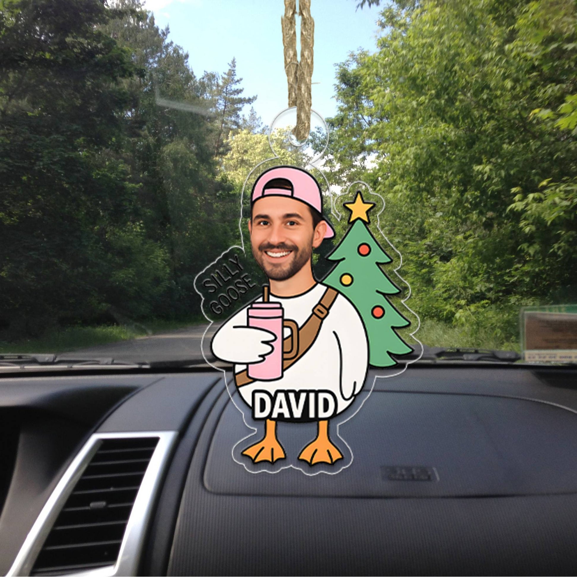 Custom Photo Silly Goose Ornament, Personalized Photo Gift, Funny Goose Decoration, Christmas Photo Ornament
