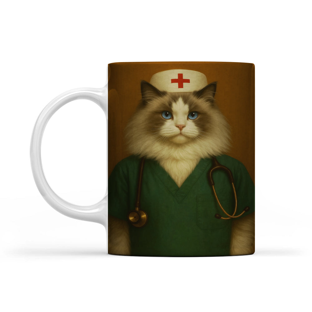 Custom Photo Nurse Cat MugGift For Cat Lovers