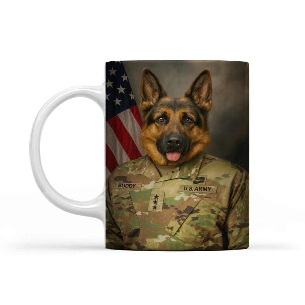 Custom Dog Photo Us Army Mug _ Gift For Dog Lovers