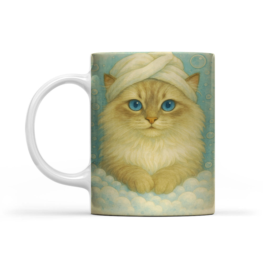Custom Cat Potrait In Bathroom Mug