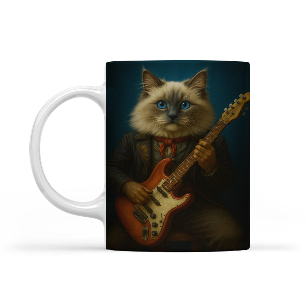 Custom Photo Cat Rock n Roll Mug Gift For Cat Lovers