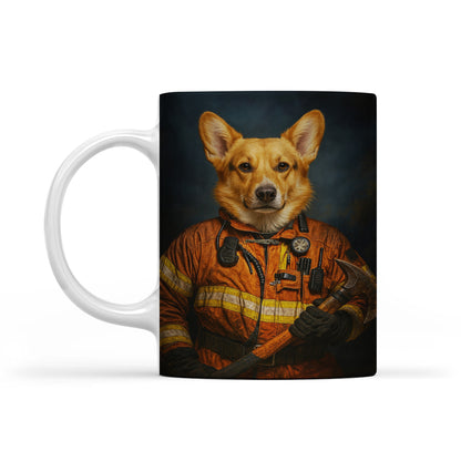 Custom Dog Photo Firefighter Mug _ Gift For Dog Lovers