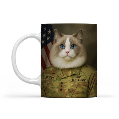 Custom Cat Photo Us Army Mug _ Gift For Cat Lovers