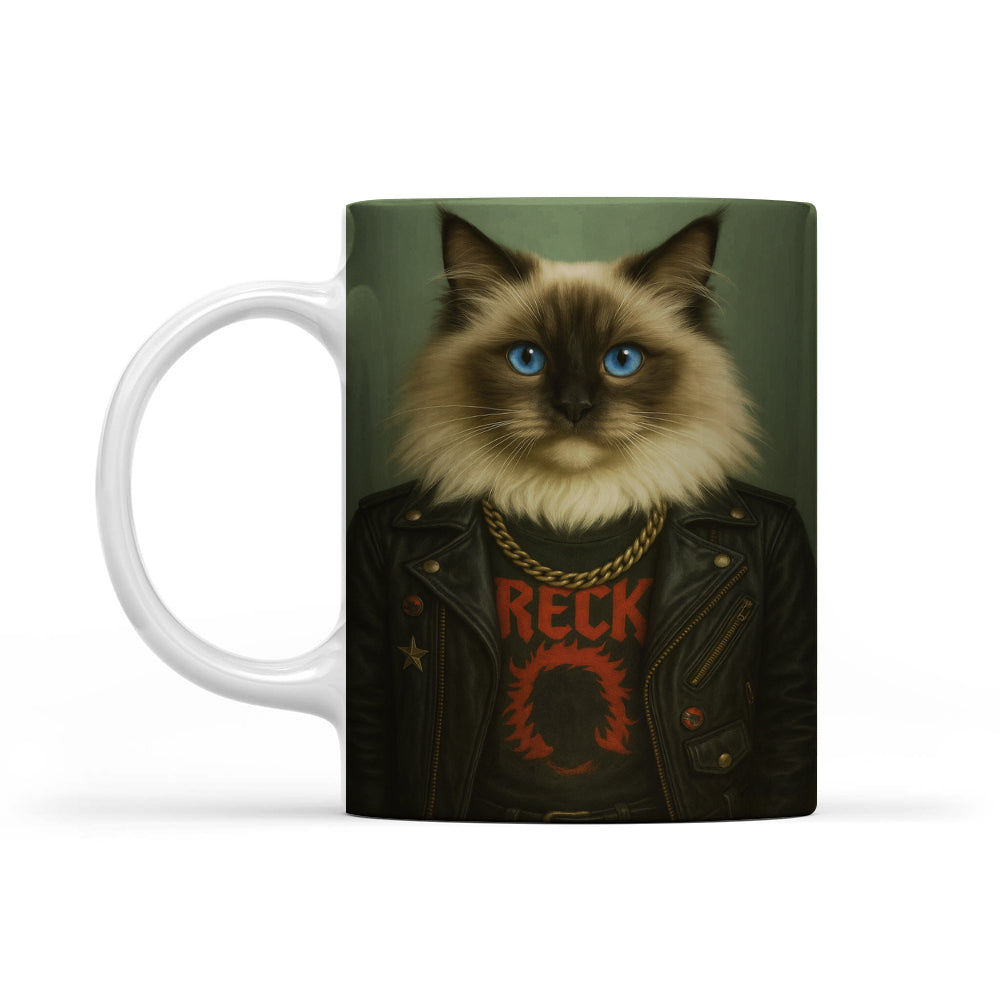 Custom Photo Rock n Roll Cat Mug_ Gift For Cat Lovers