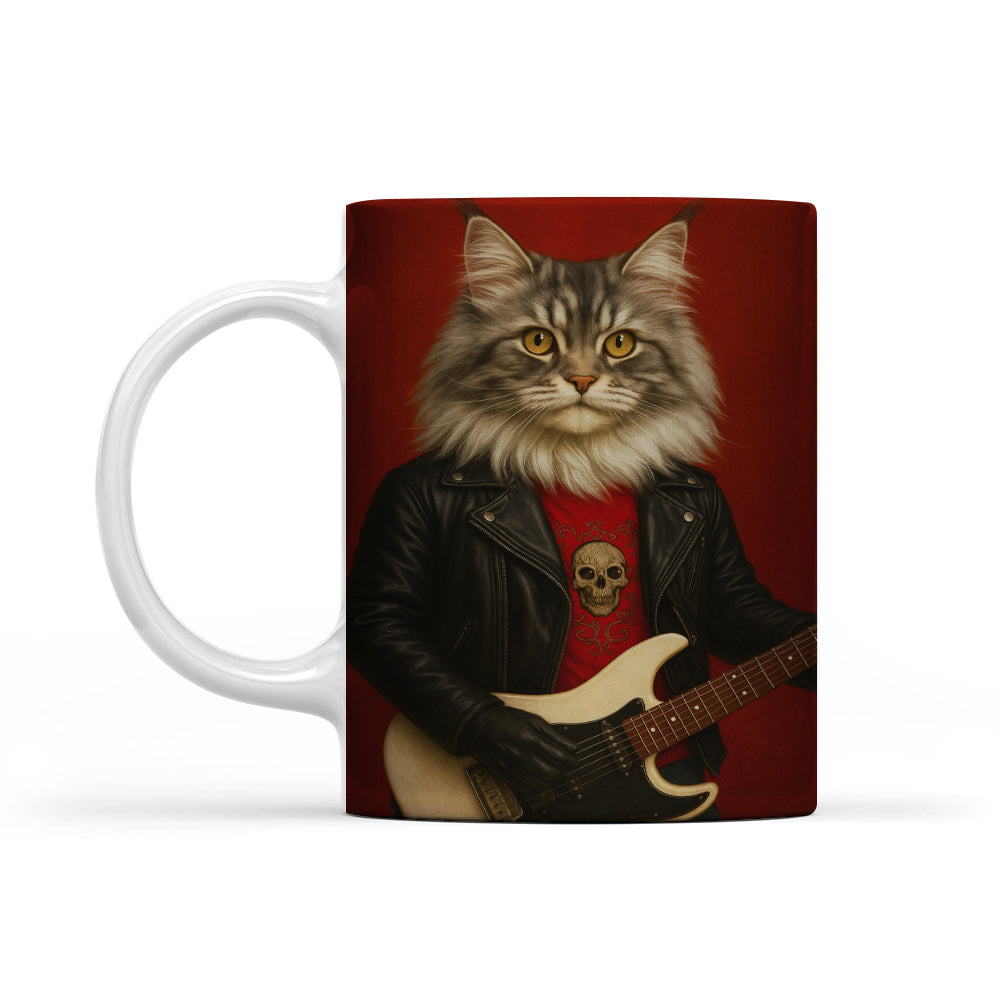 Custom Photo Guitarist Cat MugGift For Cat