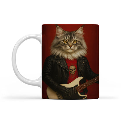 Custom Photo Guitarist Cat MugGift For Cat