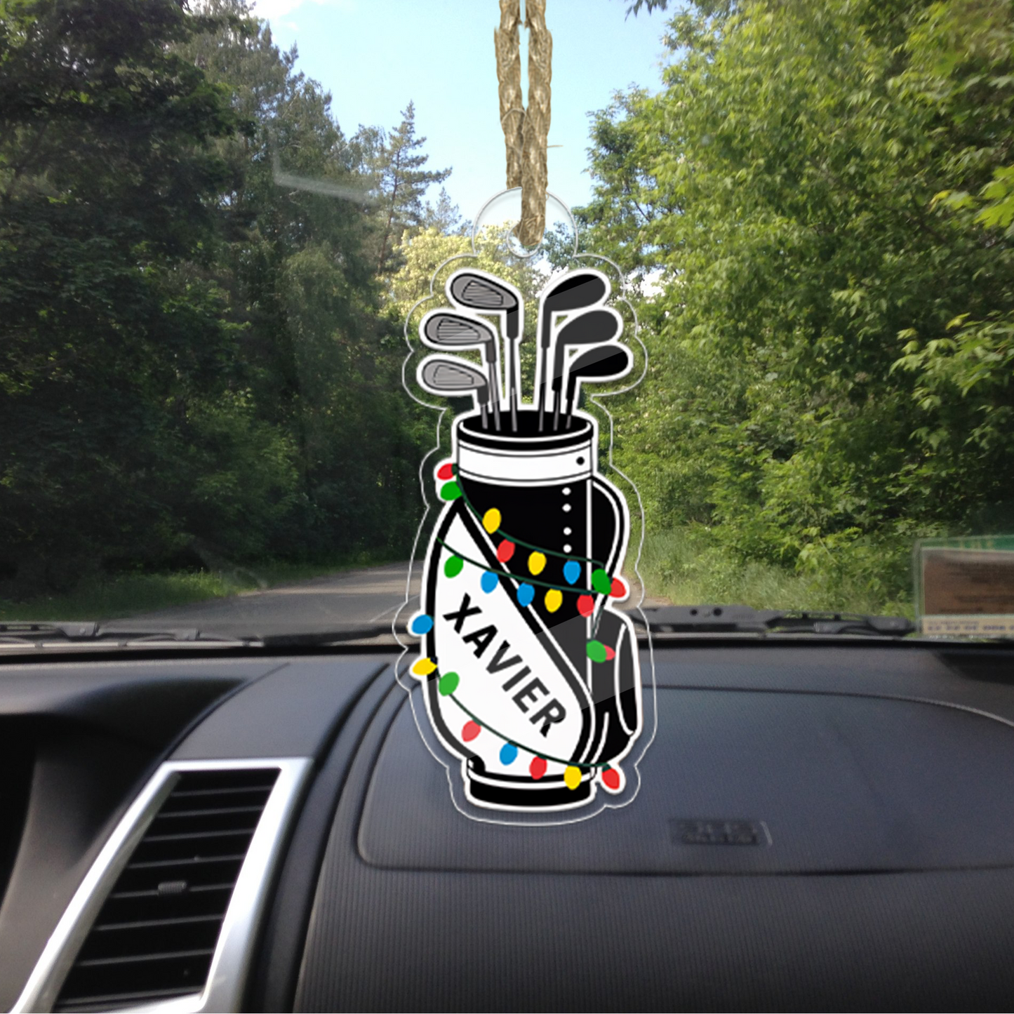 Custom Name Golf Backpacks Acrylic Ornament Christmas Gift